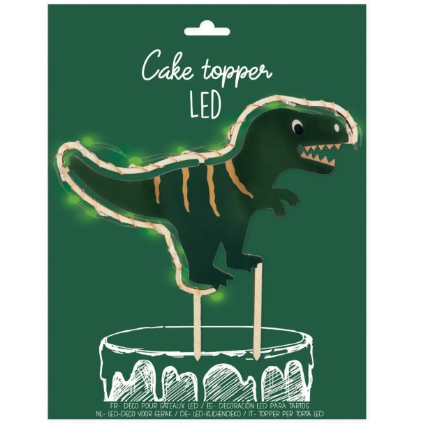 Cake Topper Led Dinosaur - 1stk