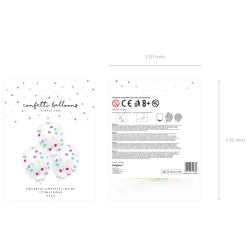 Konfetti Ballon Mix - 6stk