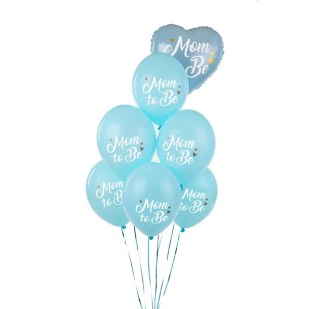 Balloner Mom To Be Lysebl - 6stk