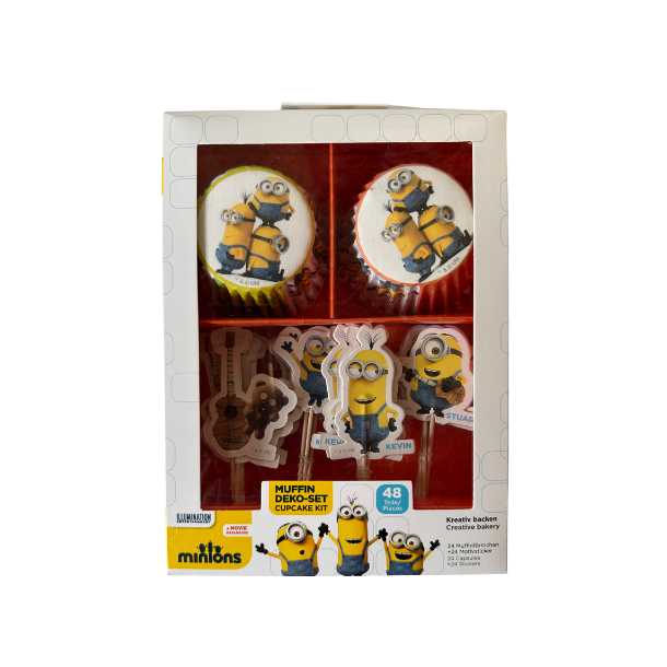 Muffinsforme &amp; Cake Topper Minions - 48stk