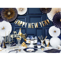 Banner Happy New Year Guld - 10x90cm
