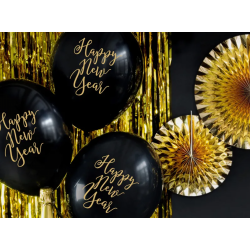 Balloner Happy New Year Sort - 6stk