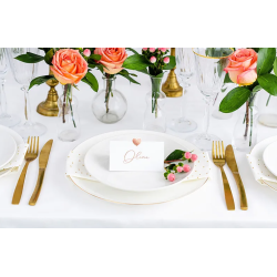 Bordkort Rosa Guld Hjerte - 10stk