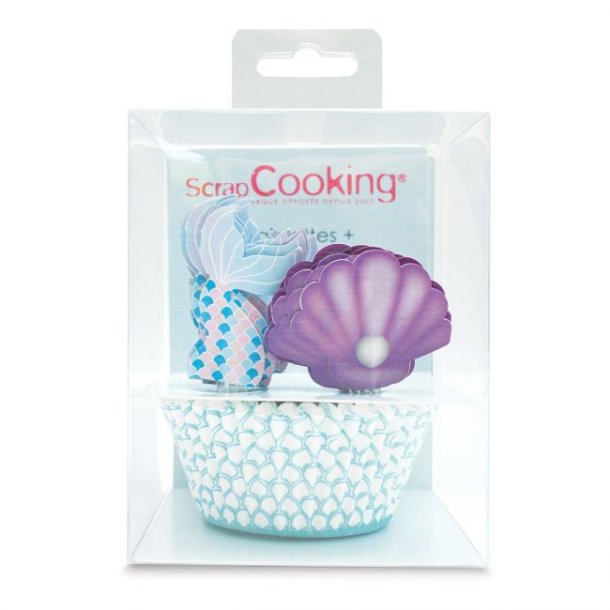 ScrapCooking Muffinsforme &amp; Cake Topper - Havfrue St