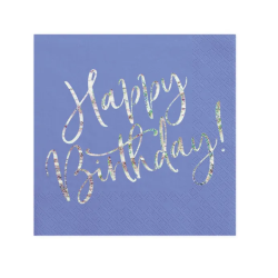 Servietter Happy Birthday Bl - 20stk