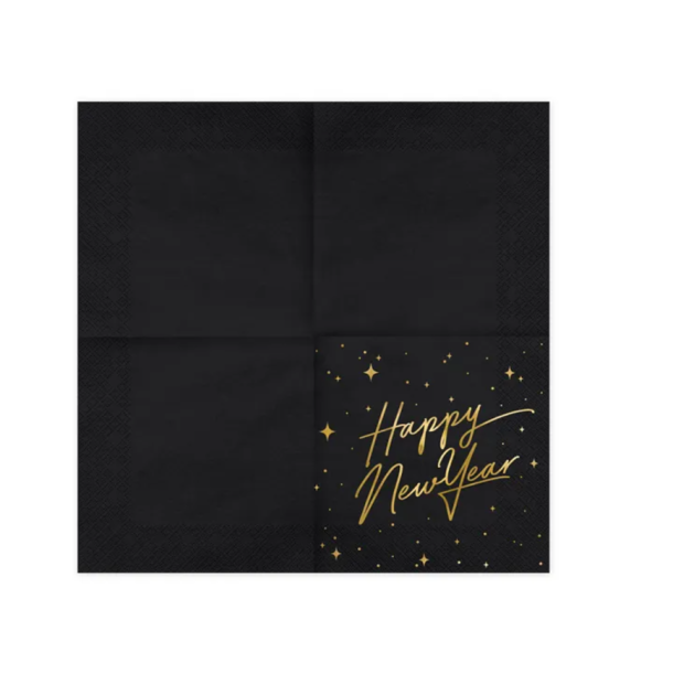 Servietter Happy New Year 33x33cm - 20stk