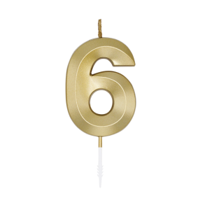 Kagelys Metallic Guld Tal 6 - 6cm