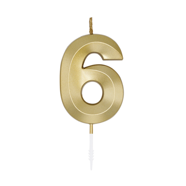 Kagelys Metallic Guld Tal 6 - 6cm