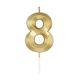 Kagelys Metallic Guld Tal 8 - 6cm