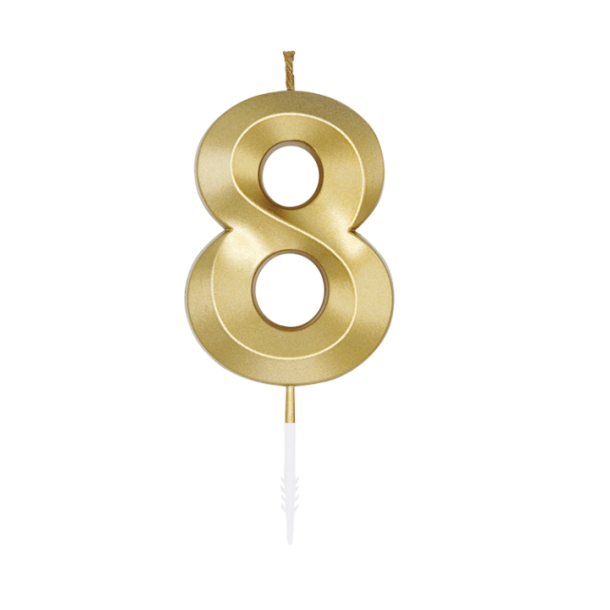 Kagelys Metallic Guld Tal 8 - 6cm