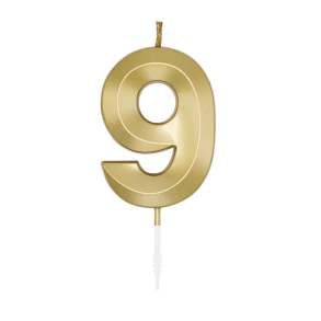 Kagelys Metallic Guld Tal 9 - 6cm