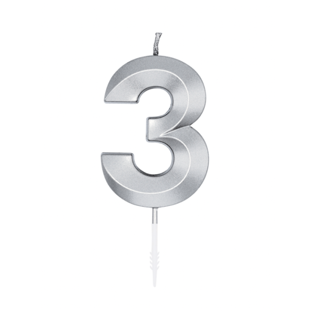 Kagelys Metallic S�lv Tal 3 - 6cm