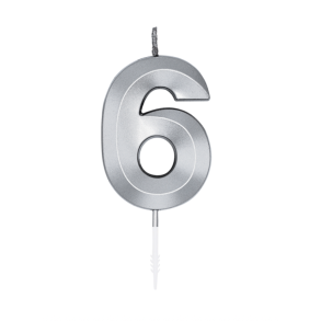 Kagelys Metallic S�lv Tal 6 - 6cm