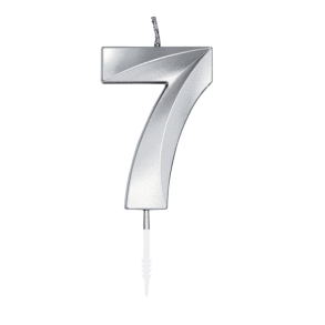 Kagelys Metallic S�lv Tal 7 - 6cm