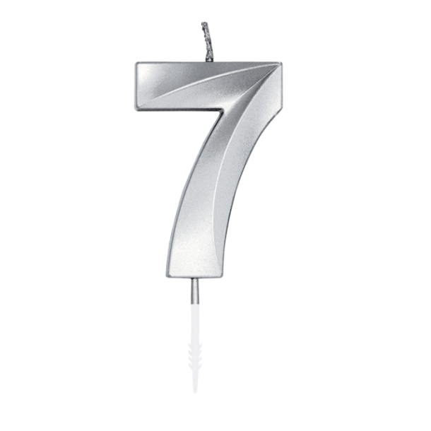 Kagelys Metallic S�lv Tal 7 - 6cm