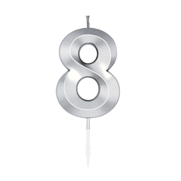 Kagelys Metallic S�lv Tal 8 - 6cm