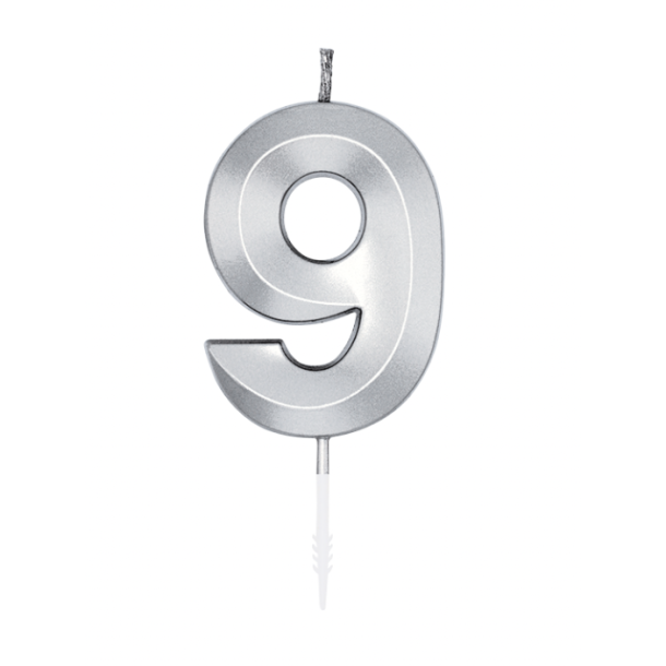 Kagelys Metallic S�lv Tal 9 - 6cm