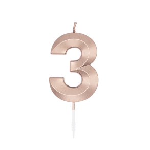 Kagelys Metallic Rosa Guld Tal 3 - 6cm