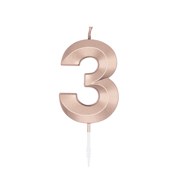 Kagelys Metallic Rosa Guld Tal 3 - 6cm