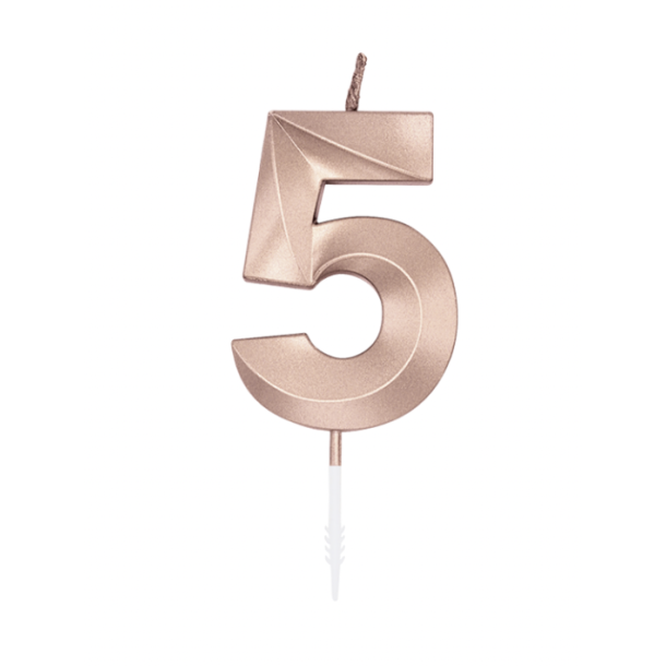 Kagelys Metallic Rosa Guld Tal 5 - 6cm