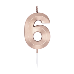 Kagelys Metallic Rosa Guld Tal 6 - 6cm