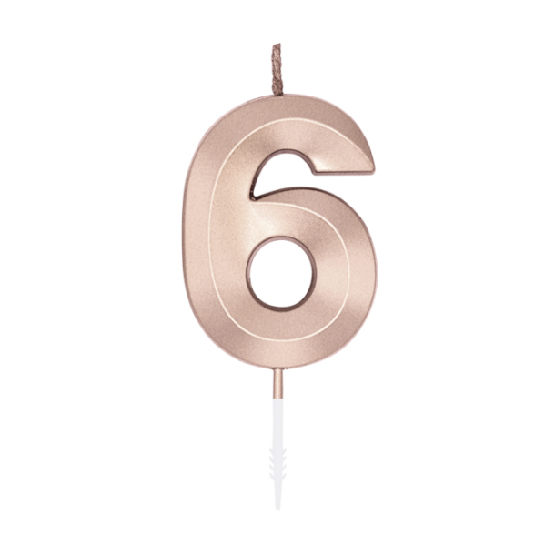 Kagelys Metallic Rosa Guld Tal 6 - 6cm