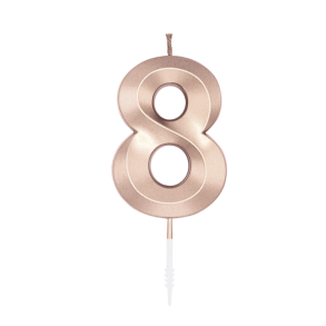 Kagelys Metallic Rosa Guld Tal 8 - 6cm