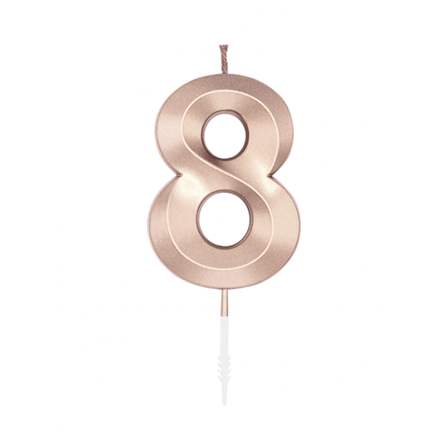 Kagelys Metallic Rosa Guld Tal 8 - 6cm