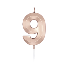 Kagelys Metallic Rosa Guld Tal 9 - 6cm