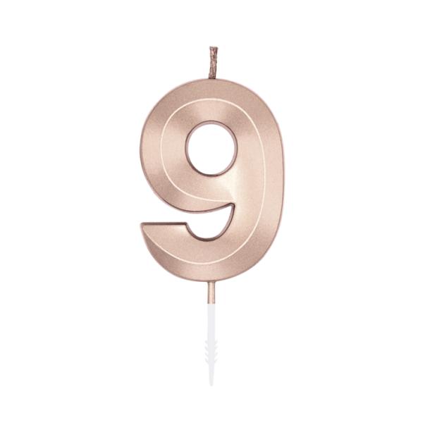 Kagelys Metallic Rosa Guld Tal 9 - 6cm