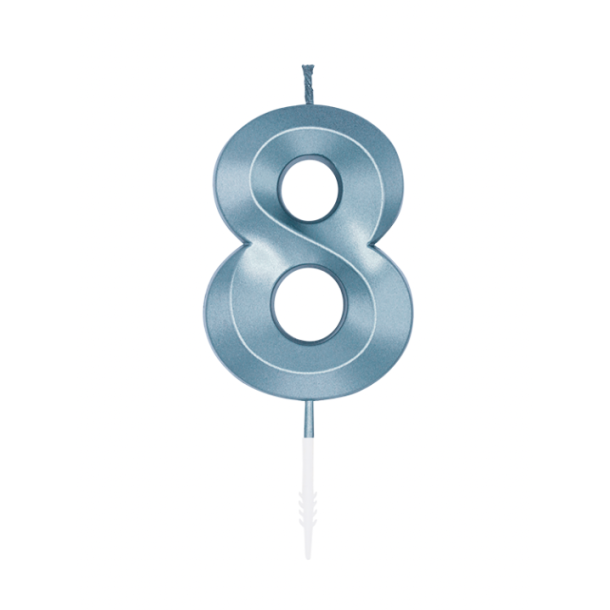 Kagelys Metallic Lysebl� Tal 8 - 6cm