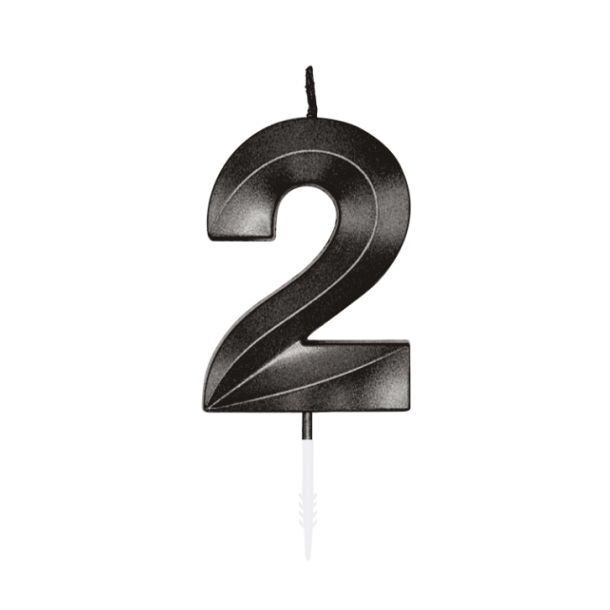 Kagelys Metallic Sort Tal 2 - 6cm