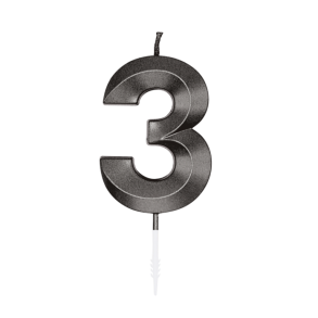 Kagelys Metallic Sort Tal 3 - 6cm