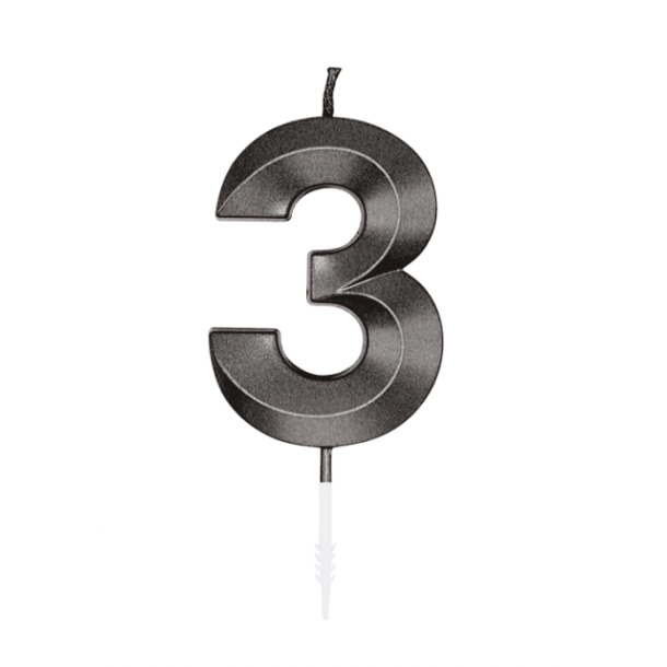 Kagelys Metallic Sort Tal 3 - 6cm