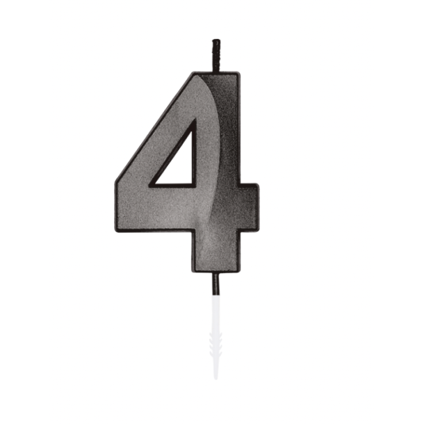 Kagelys Metallic Sort Tal 4 - 6cm