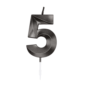 Kagelys Metallic Sort Tal 5 - 6cm