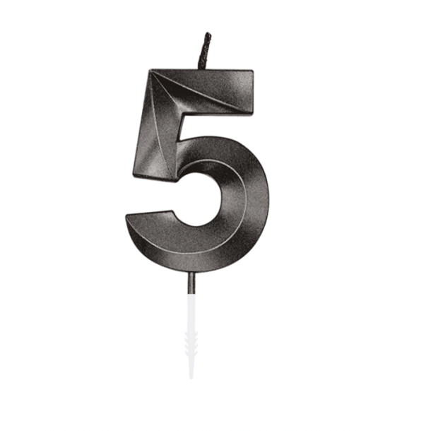 Kagelys Metallic Sort Tal 5 - 6cm