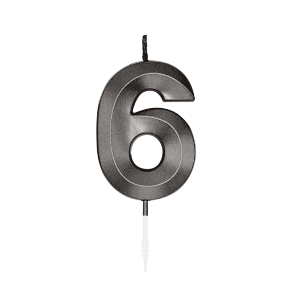 Kagelys Metallic Sort Tal 6 - 6cm