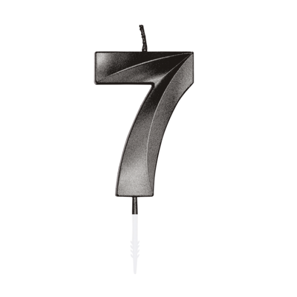 Kagelys Metallic Sort Tal 7 - 6cm
