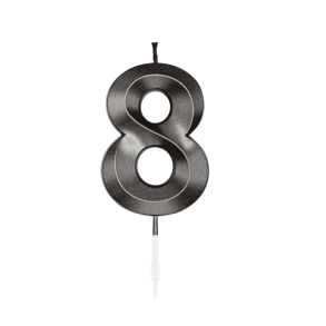 Kagelys Metallic Sort Tal 8 - 6cm