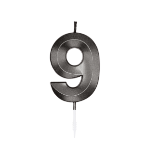 Kagelys Metallic Sort Tal 9 - 6cm