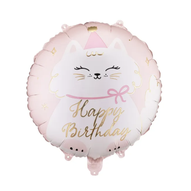 Folieballon Kat Happy Birthday - 35cm