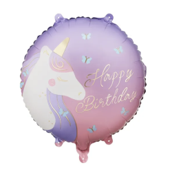 Folieballon Unicorn Happy Birthday - 35cm