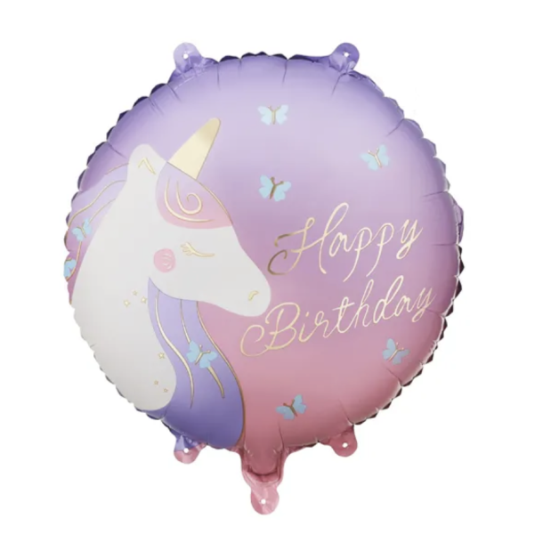 Folieballon Unicorn Happy Birthday - 35cm
