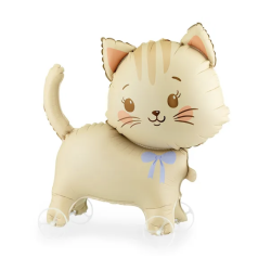 Folieballon Kat p� Hjul - 61x65cm