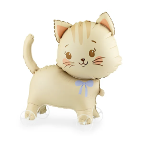 Folieballon Kat p� Hjul - 61x65cm
