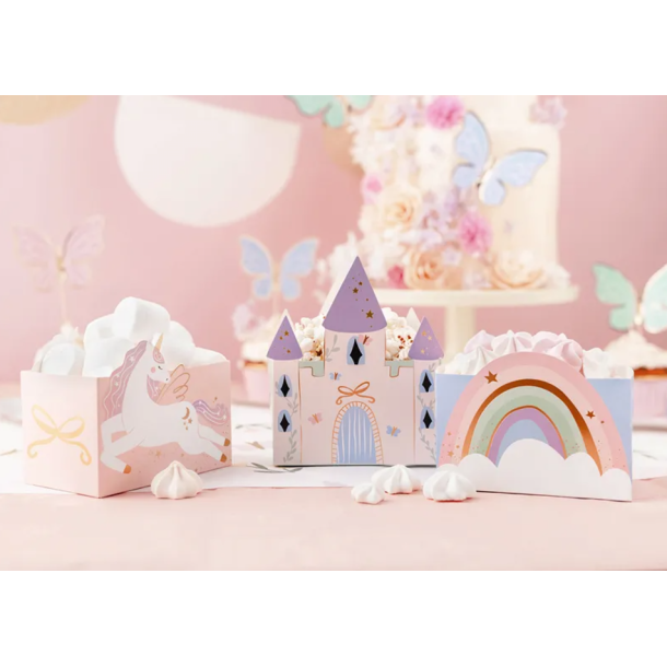 Snack Boks Enhjrning, Slot Og Regnbue - 6stk