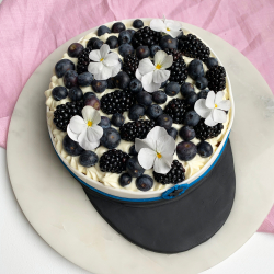 Studenterhue med mazarin og hvid chokolade