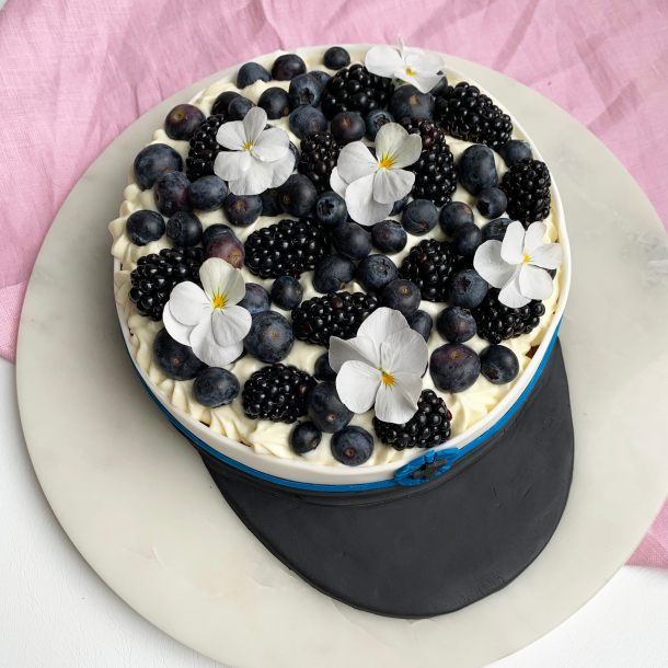 Studenterhue med mazarin og hvid chokolade