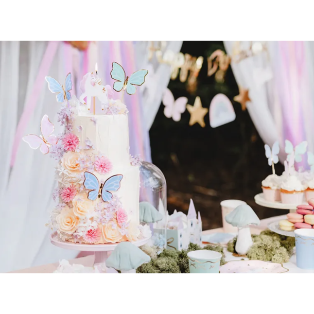 Cake topper Sommerfugl - 9stk